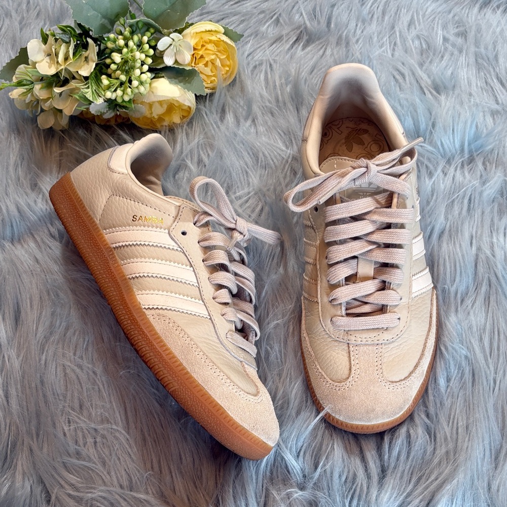 Adidas Samba OG W In Aluminum Core White Wonder Beige Sz 5